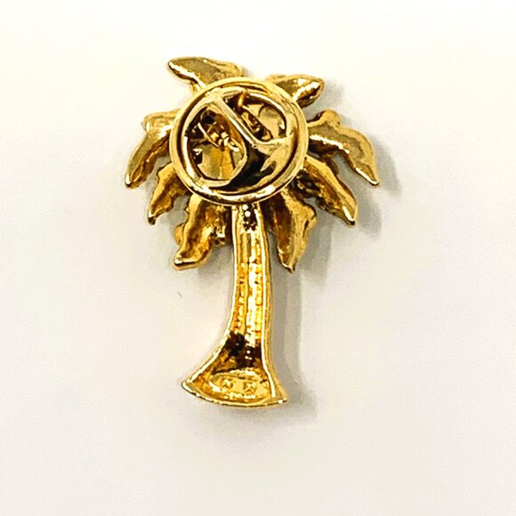 Nina Ricci Palm Tree Enamelled Pin Brooch Rhinestones - Picture 4 of 7